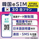 51位：【韓国eSIM30日間 データ無制限 受発信可能 日本で電話番号受取可能】 韓国 KT eSIM SIM SIMカード プリペイドSIM 通話 通話可能 30日 データ 通信 無制限 電話番号 日本受取 一時帰国 留学 短期 出張 （利用開始期限 2024/02/24 まで）