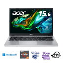 16位：Acer（エイサー） 15.6型ノートパソコン Aspire 3（Ryzen5/ メモリ 16GB/ 512GB SSD） ピュアシルバー A315-24P-N56Y