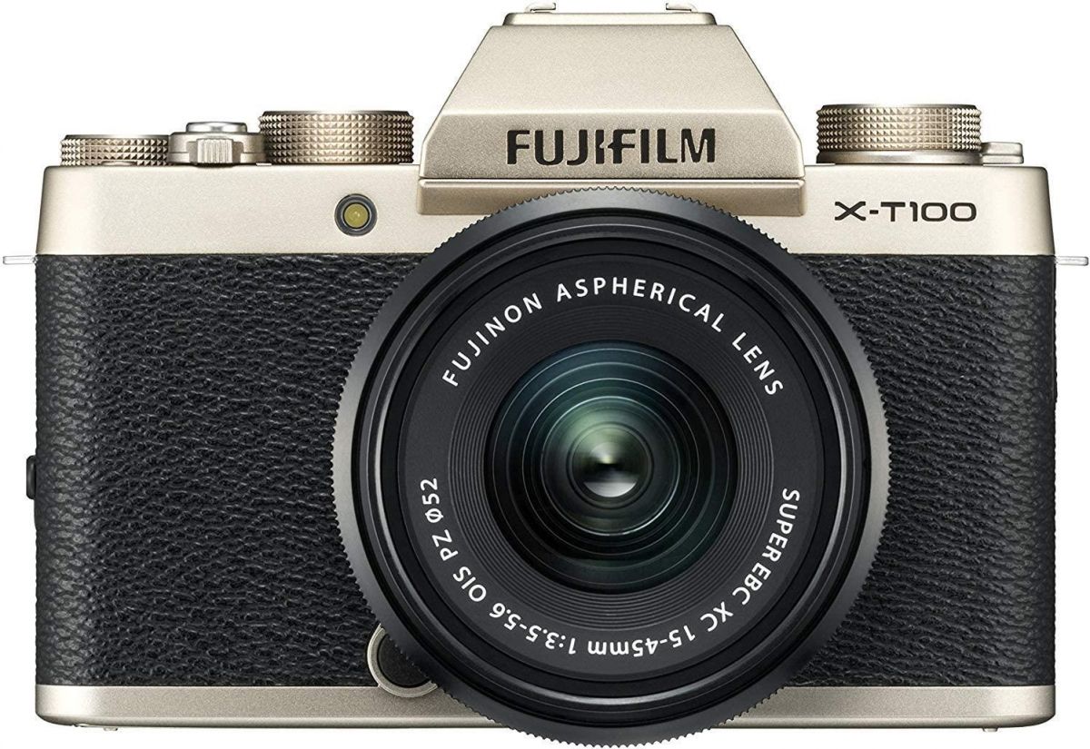 【中古】フジフィルム FUJIFILM ミラーレス一眼 X-T100シャンパンゴールド X-T100-G
