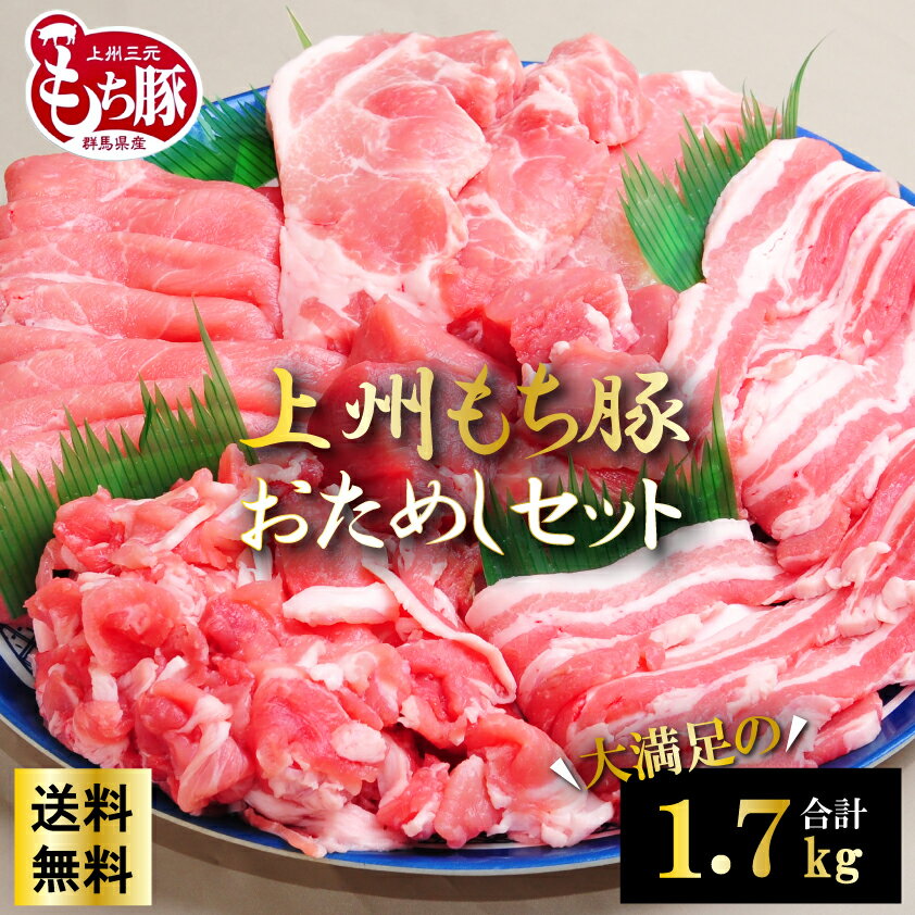 【26日01:59まで衝撃の半額SALE】上州もち豚 おためし食べ比べセット 国産豚肉 1.7kg 1kg超 ロース バラ モモ しゃぶしゃぶ ステーキ 焼き肉に 詰め合わせ 盛り合わせ 送料無料 冷凍食品 焼肉 2kg未満 お肉ギフトのBeeft