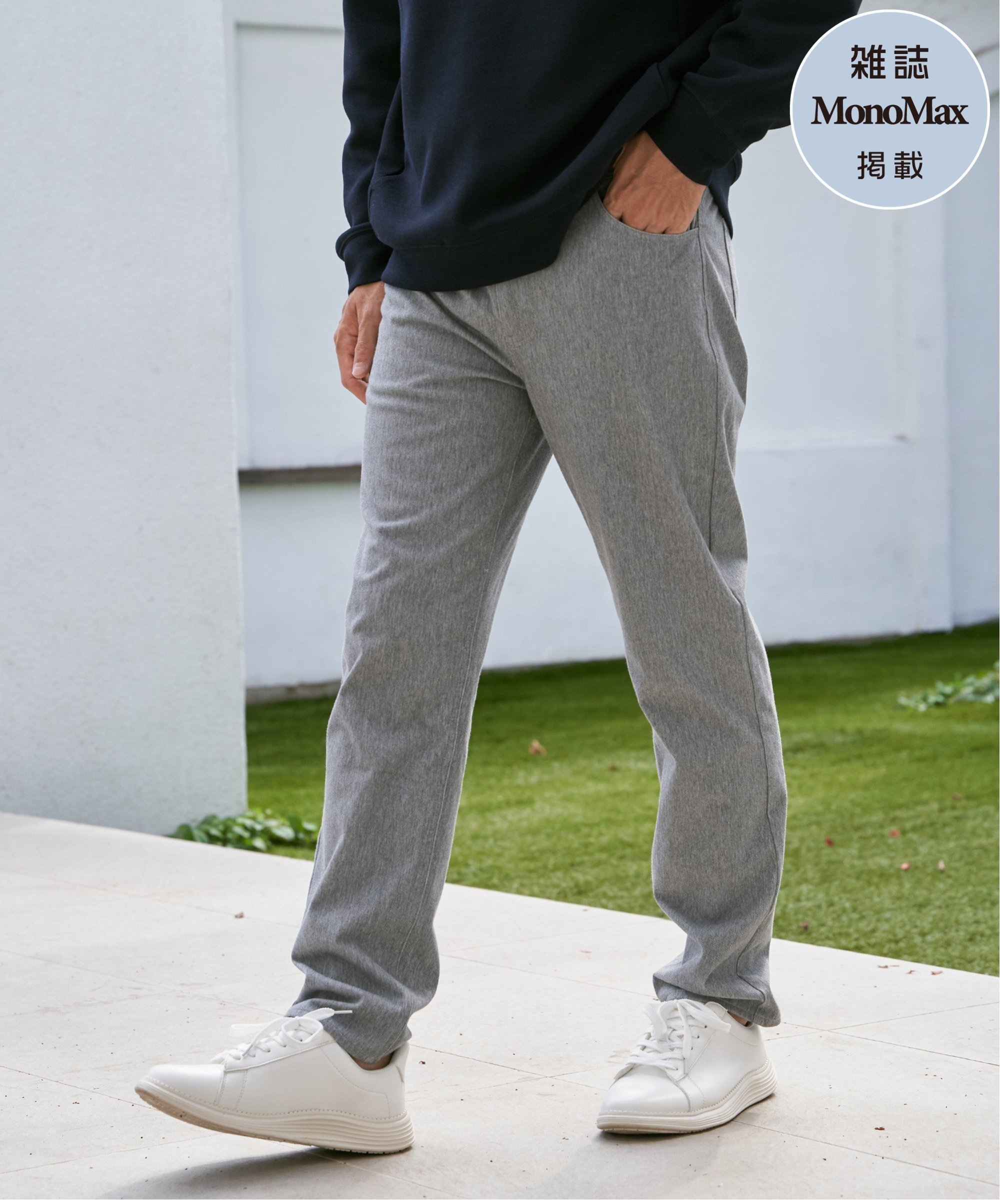 ikka 【雑誌MonoMax4月号掲載】GOKU楽パンツ EASY STRETCH 5ポケット イッカ パンツ その他のパンツ グリーン ベージュ グレー ブラック ブラウン ホワイト【送料無料】