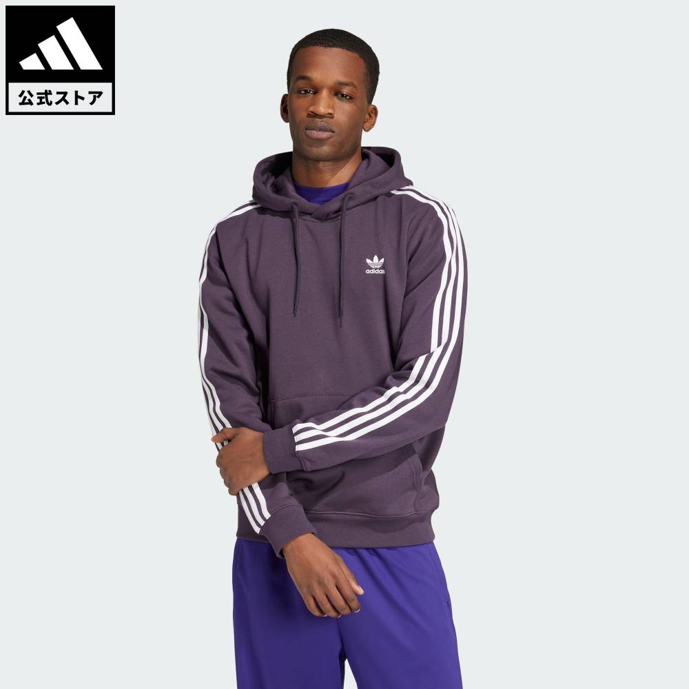 【50%OFFクーポン対象 12/29 0:00～1/5 23:59】 【公式】アディダス adidas 返品可 ライフスタイル アディカラー クラシックス スリーストライプス パーカー オリジナルス メンズ ウェア・服 パーカー（フーディー） 紫 パープル IZ2347 【PT】