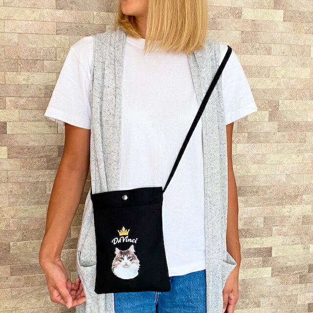 猫グッズ　犬グッズ　ペットグッズ　スマホショルダー　ショルダーバッグ　可愛い　うちの子トートバッグ　　ペットの写真　犬　猫　うさぎ　インコ　 うちの子グッズ　　　オーダーメイド　ペットの写真　　メモリアル　　ペットロス　虹の橋　　国内生産　オリジナル